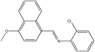 N-(2-chlorophenyl)-N-[(E)-(4-methoxy-1-naphthyl)methylidene]amine Struktur