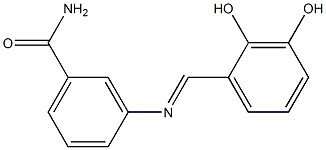 3-{[(E)-(2,3-dihydroxyphenyl)methylidene]amino}benzamide Struktur