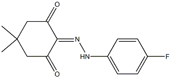 5,5-dimethyl-1,2,3-cyclohexanetrione 2-[N-(4-fluorophenyl)hydrazone] Struktur