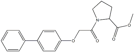 methyl 1-[2-([1,1'-biphenyl]-4-yloxy)acetyl]-2-pyrrolidinecarboxylate Struktur