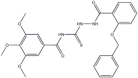 N-({2-[2-(benzyloxy)benzoyl]hydrazino}carbothioyl)-3,4,5-trimethoxybenzamide Struktur