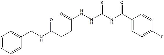 N-({2-[4-(benzylamino)-4-oxobutanoyl]hydrazino}carbothioyl)-4-fluorobenzamide Struktur