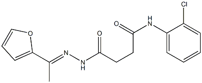 N-(2-chlorophenyl)-4-{2-[(E)-1-(2-furyl)ethylidene]hydrazino}-4-oxobutanamide Struktur