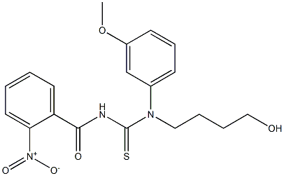 N-(4-hydroxybutyl)-N-(3-methoxyphenyl)-N'-(2-nitrobenzoyl)thiourea Struktur