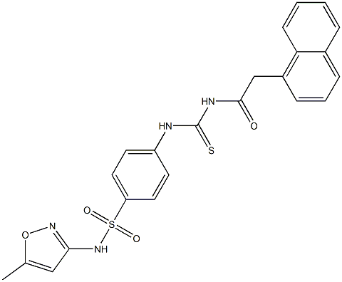 N-(5-methyl-3-isoxazolyl)-4-[({[2-(1-naphthyl)acetyl]amino}carbothioyl)amino]benzenesulfonamide Struktur