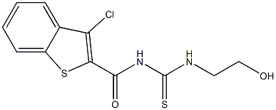 N-[(3-chloro-1-benzothiophen-2-yl)carbonyl]-N'-(2-hydroxyethyl)thiourea Struktur