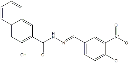 N'-[(E)-(4-chloro-3-nitrophenyl)methylidene]-3-hydroxy-2-naphthohydrazide Struktur