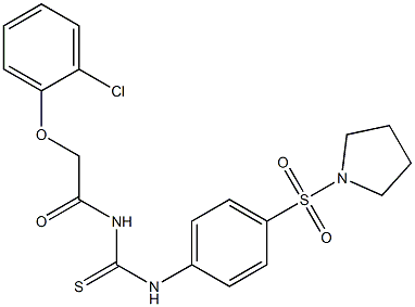 N-[2-(2-chlorophenoxy)acetyl]-N'-[4-(1-pyrrolidinylsulfonyl)phenyl]thiourea Struktur