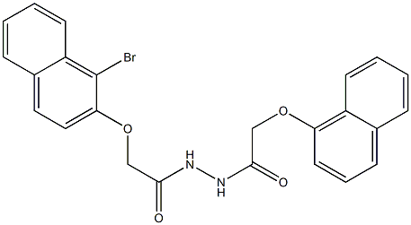 N'-{2-[(1-bromo-2-naphthyl)oxy]acetyl}-2-(1-naphthyloxy)acetohydrazide Struktur