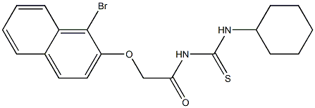 N-{2-[(1-bromo-2-naphthyl)oxy]acetyl}-N'-cyclohexylthiourea Struktur