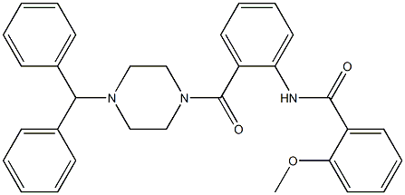 N-{2-[(4-benzhydryl-1-piperazinyl)carbonyl]phenyl}-2-methoxybenzamide Struktur