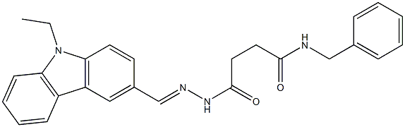 N-benzyl-4-{2-[(E)-(9-ethyl-9H-carbazol-3-yl)methylidene]hydrazino}-4-oxobutanamide Struktur