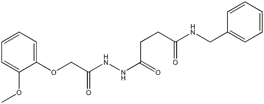 N-benzyl-4-{2-[2-(2-methoxyphenoxy)acetyl]hydrazino}-4-oxobutanamide Struktur