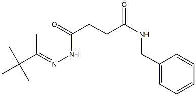 N-benzyl-4-oxo-4-{2-[(E)-1,2,2-trimethylpropylidene]hydrazino}butanamide Struktur