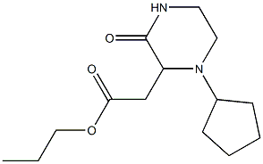 propyl 2-(1-cyclopentyl-3-oxo-2-piperazinyl)acetate Struktur