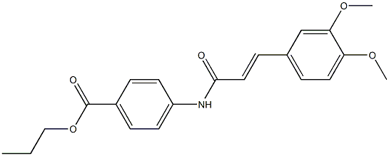 propyl 4-{[(E)-3-(3,4-dimethoxyphenyl)-2-propenoyl]amino}benzoate Struktur