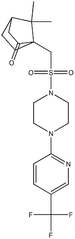 7,7-dimethyl-1-[({4-[5-(trifluoromethyl)-2-pyridinyl]piperazino}sulfonyl)methyl]bicyclo[2.2.1]heptan-2-one Struktur