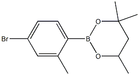 2-(4-Bromo-2-methylphenyl)-4,4,6-trimethyl-1,3,2-dioxaborinane Struktur