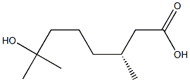 [R,(+)]-7-Hydroxy-3,7-dimethyloctanoic acid Struktur