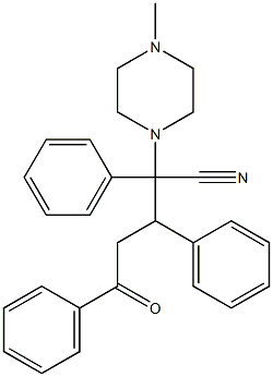 2,3,5-Triphenyl-2-(4-methyl-1-piperazinyl)-5-oxovaleronitrile Struktur