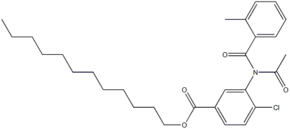 3-[(2-Methylphenylcarbonyl)acetylamino]-4-chlorobenzoic acid dodecyl ester Struktur