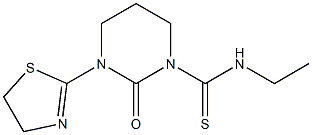 1-Ethylthiocarbamoyl-3-(2-thiazolin-2-yl)tetrahydropyrimidin-2(1H)-one Struktur