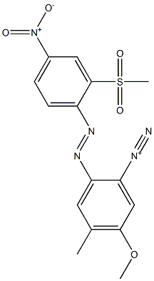 5-Methoxy-4-methyl-2-[[2-(methylsulfonyl)-4-nitrophenyl]azo]benzenediazonium Struktur