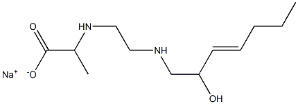 2-[N-[2-[N-(2-Hydroxy-3-heptenyl)amino]ethyl]amino]propionic acid sodium salt Struktur