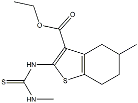 4,5,6,7-Tetrahydro-2-(3-methylthioureido)-5-methylbenzo[b]thiophene-3-carboxylic acid ethyl ester Struktur