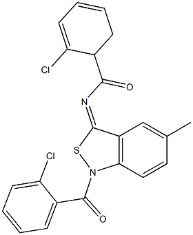 5-Methyl-1-(o-chlorobenzoyl)-3(1H)-(o-chlorobenzoyl)imino-2,1-benzisothiazole Struktur