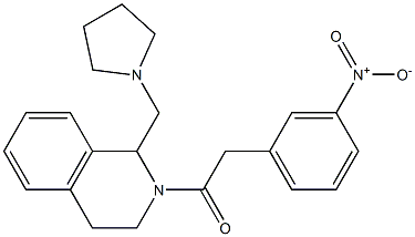 1,2,3,4-Tetrahydro-2-[(3-nitrophenyl)acetyl]-1-[(1-pyrrolidinyl)methyl]isoquinoline Struktur