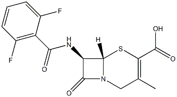 (7R)-7-[(2,6-Difluorobenzoyl)amino]-3-methylcepham-3-ene-4-carboxylic acid Struktur