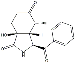 (1S,5R,6R,7S)-1-Hydroxy-7-benzoyl-5-methyl-8-azabicyclo[4.3.0]nonane-4,9-dione Struktur