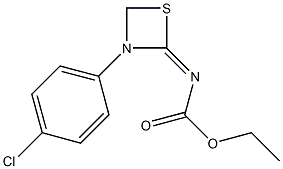 N-[3-(4-Chlorophenyl)-1,3-thiazetidin-2-ylidene]carbamic acid ethyl ester Struktur