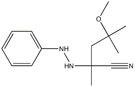 4-Methoxy-2,4-dimethyl-2-(N'-phenylhydrazino)valeronitrile Struktur