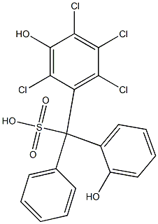 (2,4,5,6-Tetrachloro-3-hydroxyphenyl)(2-hydroxyphenyl)phenylmethanesulfonic acid Struktur