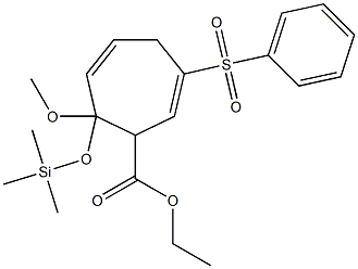 4-Methoxy-4-(trimethylsilyloxy)-1-(phenylsulfonyl)-1,5-cycloheptadiene-3-carboxylic acid ethyl ester Struktur