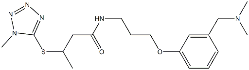 N-[3-[3-[(Dimethylamino)methyl]phenoxy]propyl]-3-[(1-methyl-1H-tetrazol-5-yl)thio]butyramide Struktur