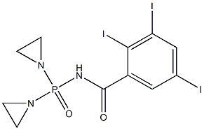 N-[Bis(1-aziridinyl)phosphinyl]-2,3,5-triiodobenzamide Struktur