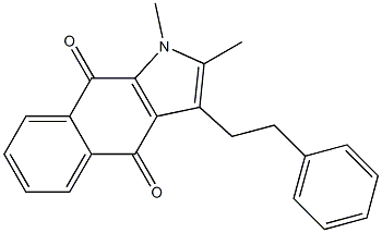 3-(2-Phenylethyl)-1,2-dimethyl-1H-benz[f]indole-4,9-dione Struktur