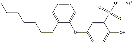 4-Hydroxy-2'-heptyl[oxybisbenzene]-3-sulfonic acid sodium salt Struktur