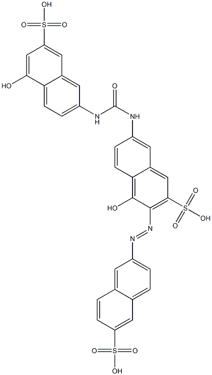 4-Hydroxy-7-[[[(5-hydroxy-7-sulfo-2-naphthalenyl)amino]carbonyl]amino]-3-[(6-sulfo-2-naphthalenyl)azo]-2-naphthalenesulfonic acid Struktur