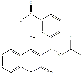 4-Hydroxy-3-[(1S)-3-oxo-1-(3-nitrophenyl)butyl]-2H-1-benzopyran-2-one Struktur