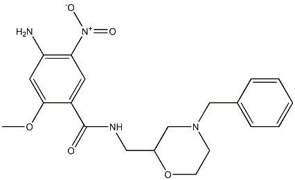 N-(4-Benzylmorpholin-2-ylmethyl)-4-amino-5-nitro-2-methoxybenzamide Struktur