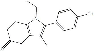 1-Ethyl-2-(4-hydroxyphenyl)-3-methyl-6,7-dihydro-1H-indol-5(4H)-one Struktur