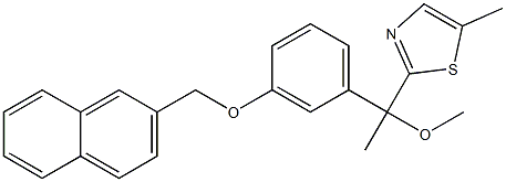 2-[1-Methoxy-1-[3-[(2-naphthalenyl)methoxy]phenyl]ethyl]-5-methylthiazole Struktur