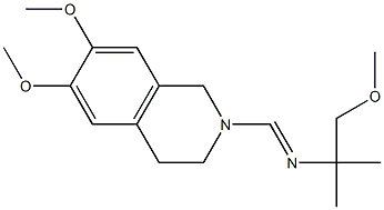 1,2,3,4-Tetrahydro-6,7-dimethoxy-2-[[(2-methoxy-1,1-dimethylethyl)imino]methyl]isoquinoline Struktur