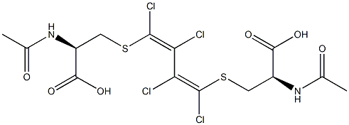 S,S'-[(1E,3E)-1,2,3,4-Tetrachloro-1,3-butadiene-1,4-diyl]bis(N-acetylcysteine) Struktur