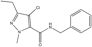 N-Benzyl-1-methyl-3-ethyl-4-chloro-1H-pyrazole-5-carboxamide Struktur