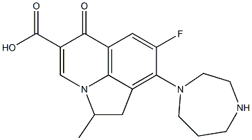 2-Methyl-7-fluoro-8-[(2,3,4,5,6,7-hexahydro-1H-1,4-diazepin)-1-yl]-1,2-dihydro-5-oxo-5H-2a-azaacenaphthylene-4-carboxylic acid Struktur